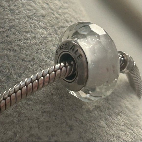 Pandora White Faceted Fascinating Glass Bead Charm - Picture 7 of 8